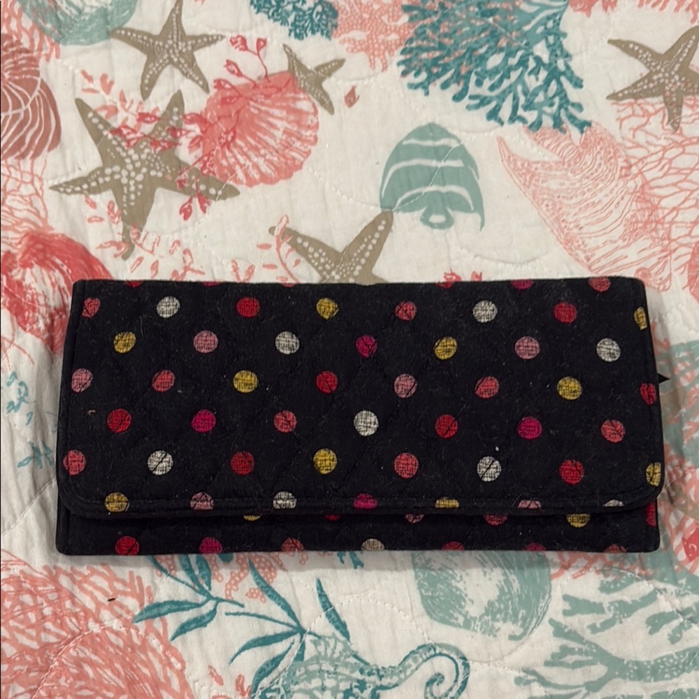 Vera Bradley polka dot long wallet